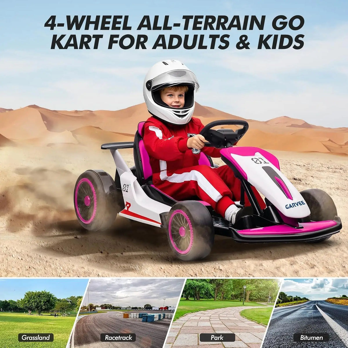 24V Electric Go Kart for Kids – Dual-Motor Drift Ride-On Racing Toy with Safety Belt, Drift & Sports Modes, Outdoor Gift for Boys & Girls Ages 6-12