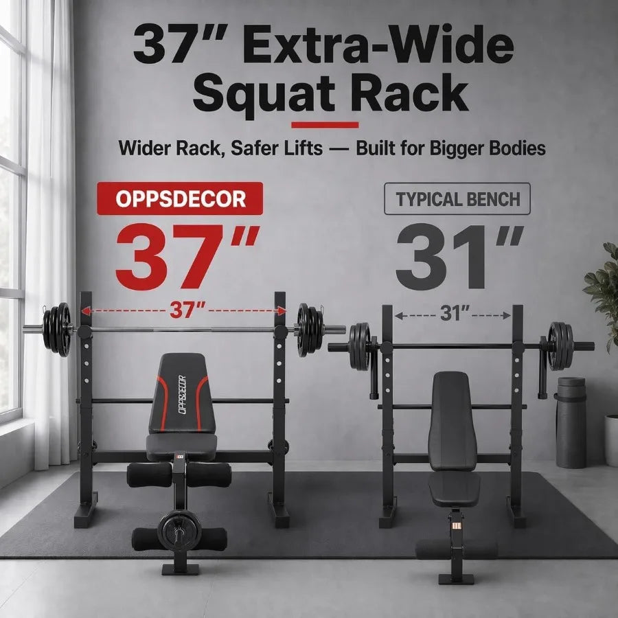 Weight Bench Set for Home Gym, 900LBS Adjustable Bench Press