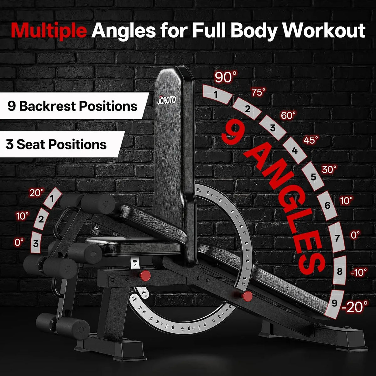 Adjustable Weight Bench 1300LBS, Incline Decline Flat Multi-Position Home Gym Workout Bench
