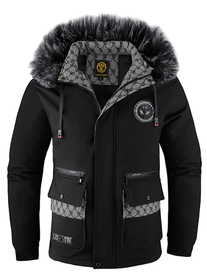 Men's Fall And Winter Casual Fashion Trend With The Hooded Cotton Jacket Windproof Padded Cold Pure Color Simple Cotton Clothing