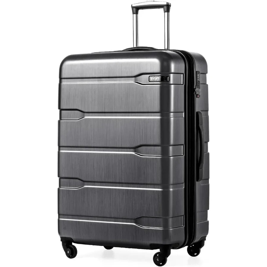 Large Checked Luggage Hardside Suitcase with Spinner Wheels, 28in