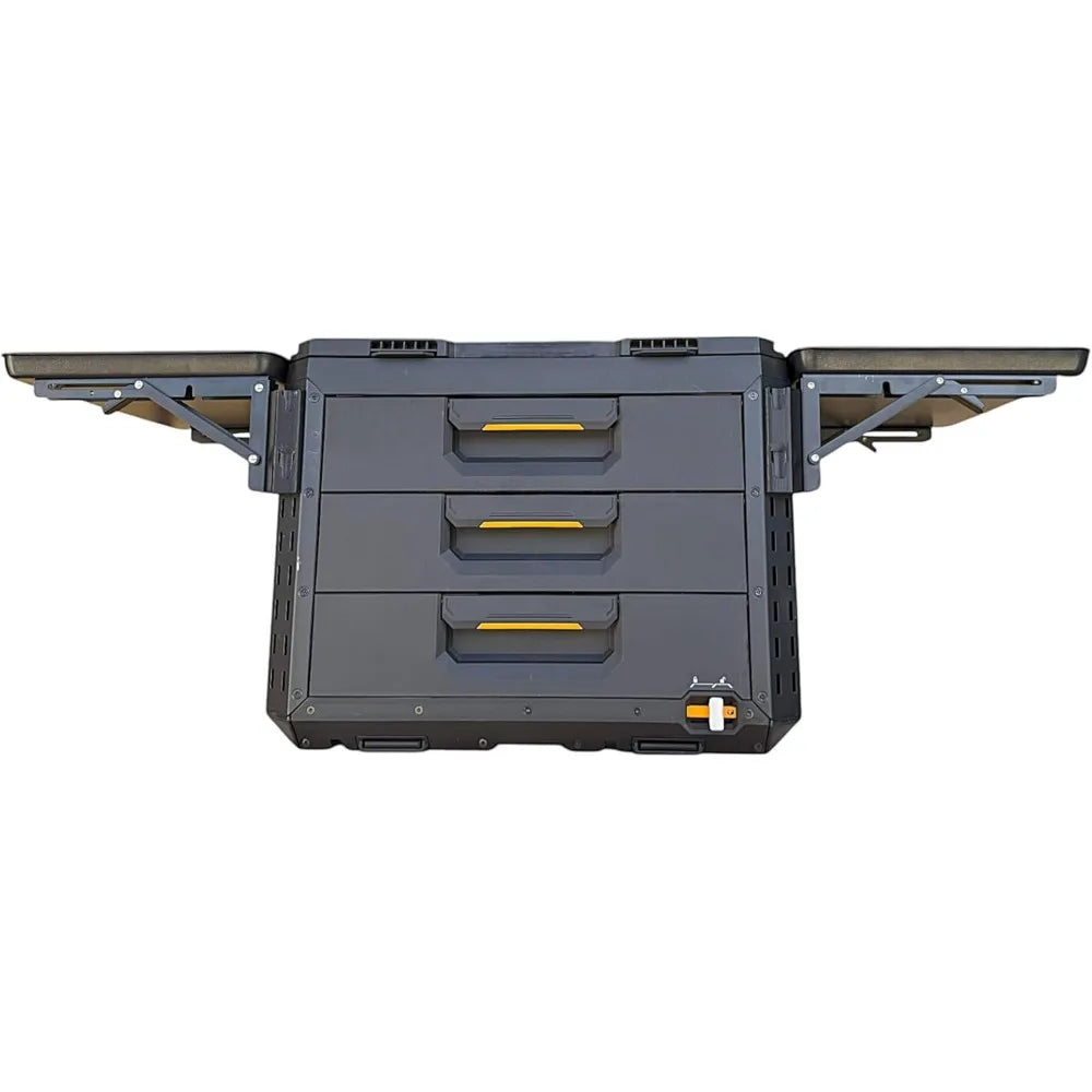 Quick and Easy Folding Steel Table, Compatible with StackTech Toolbox, Ideal for Compact Storage Solutions