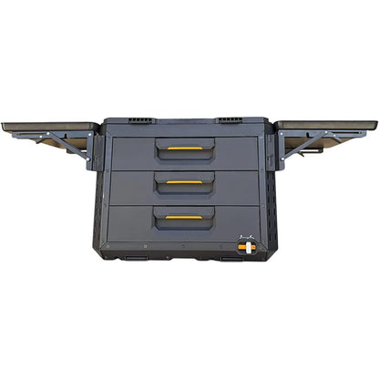 Quick and Easy Folding Steel Table, Compatible with StackTech Toolbox, Ideal for Compact Storage Solutions