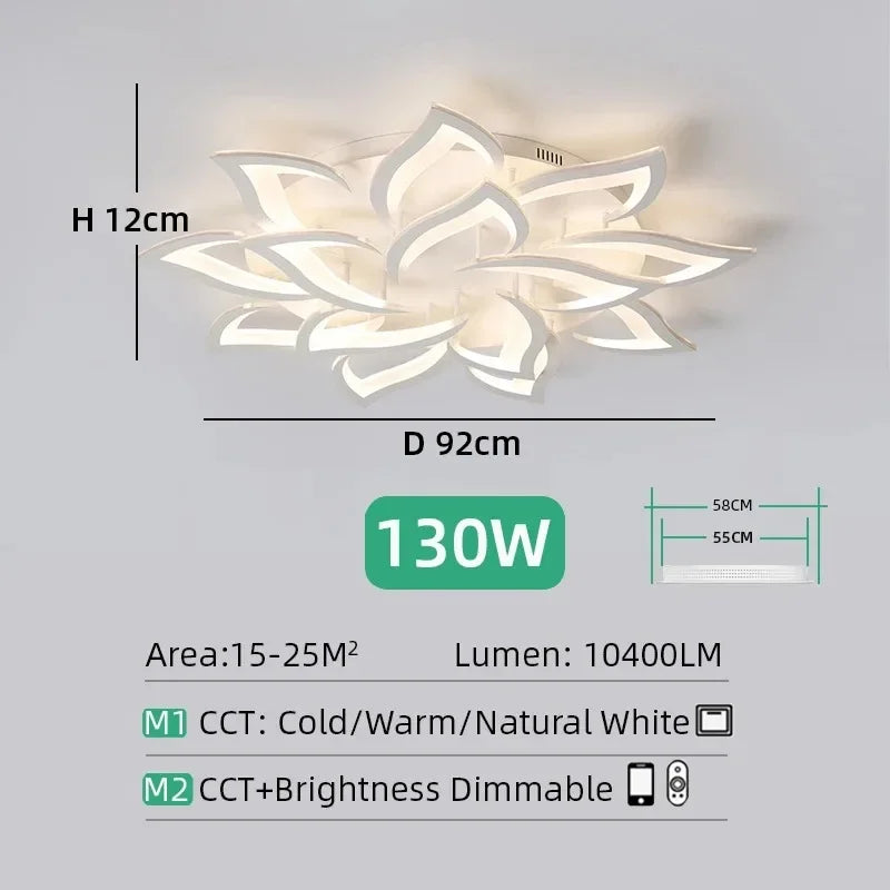 Postmodern Nordic Minimalist LED Ceiling Light Flower Shaped Acrylic Creative Bedroom Living Room Light Home Ceiling Light
