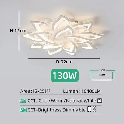 Postmodern Nordic Minimalist LED Ceiling Light Flower Shaped Acrylic Creative Bedroom Living Room Light Home Ceiling Light