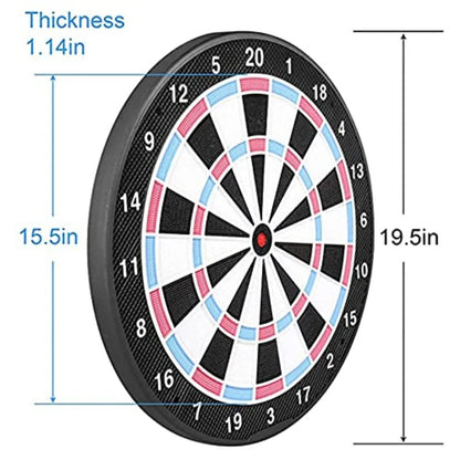 18Inch No Electronic Dart Board for Soft Tip Darts Set with Classic Style Includes 6 Pcs Plastic Darts with Extra Soft Tips Pin