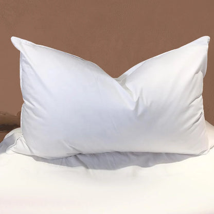 Duck Feathers and Down White Pillows with 100% Cotton Cover, Bed Sleeping Hotel Collection Pillows Set of 2