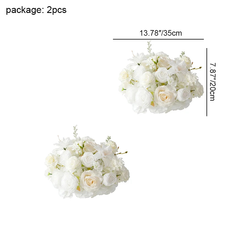 Angela A7715 White Orchid Delphinium Table Centerpiece Ball Floral Arrangement Flower Row Runner Wedding Backdrop Props Decor