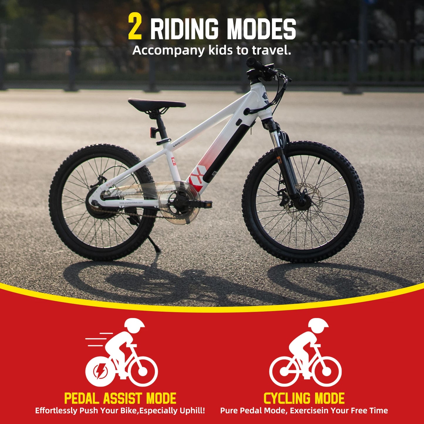 JOYSTAR Electric Bike for Kids Teens Ages 7+ with 250W Motor, 15 Miles 15MPH Electric Mountain Bicycle Safe Mini E bikes