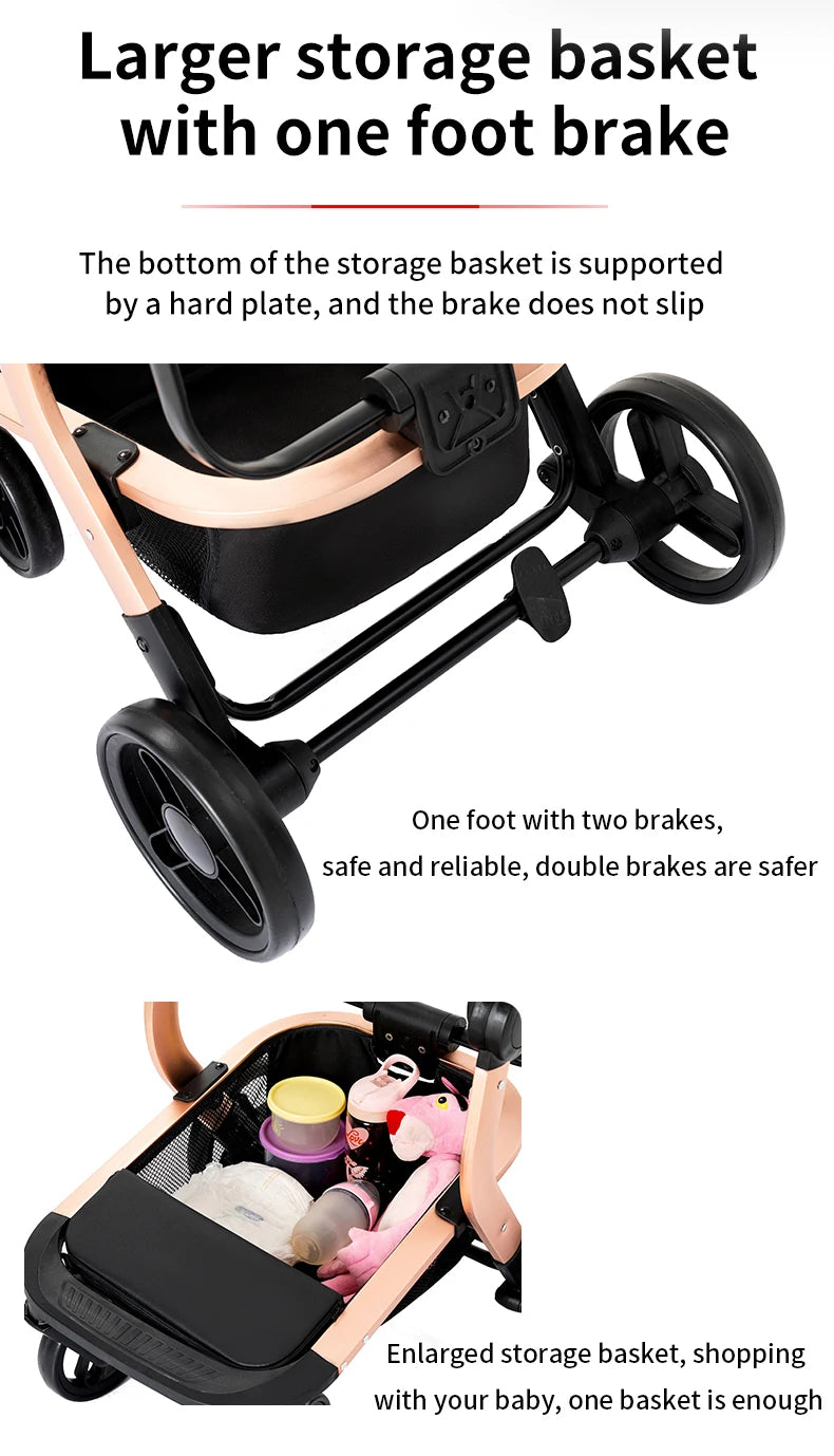 Lightweight stroller Baby carriage Baby carriage baby pram carseat Foldable Stroller Newborn Stroller travel folding system