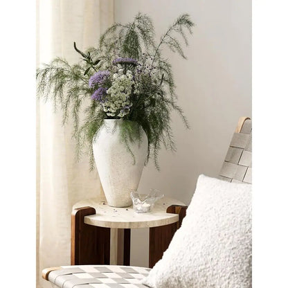 Large 11.8 Sandstone White Ceramic Floor Vase for Rustic Minimalist Living Room Decor and Wedding Centerpieces