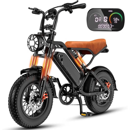 Electric Bike for Adults, 1200W Peak Power Ebike, 28MPH, 48V 18Ah Removable Battery, 35-Mile Range, 500LBS Load Fat Tire e-Bike