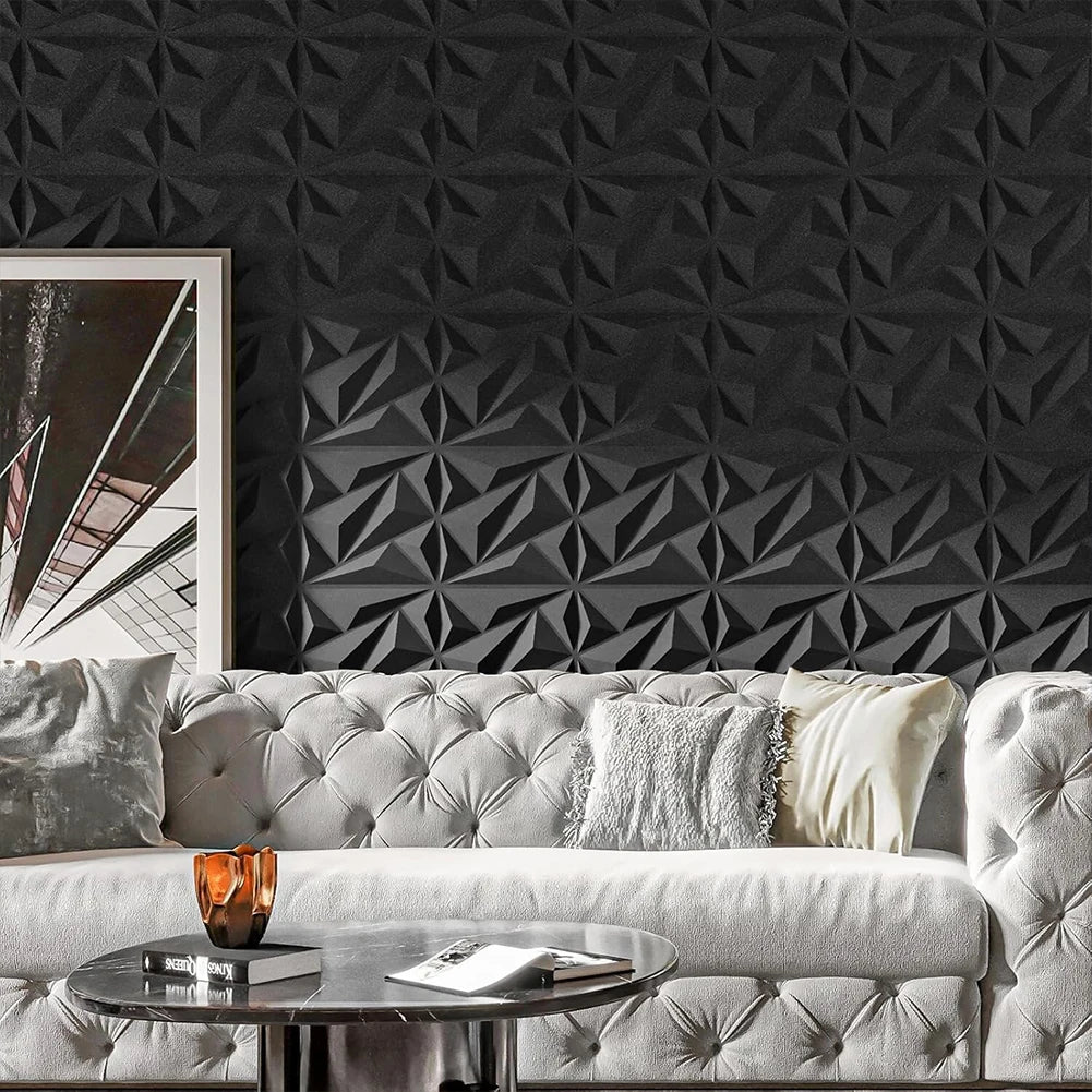50/100Pcs 3D Wall Panel Diamond 30x30cm Wall Covering Panels Wall Decoration Stickers for Living Room Gaming Room TV Background