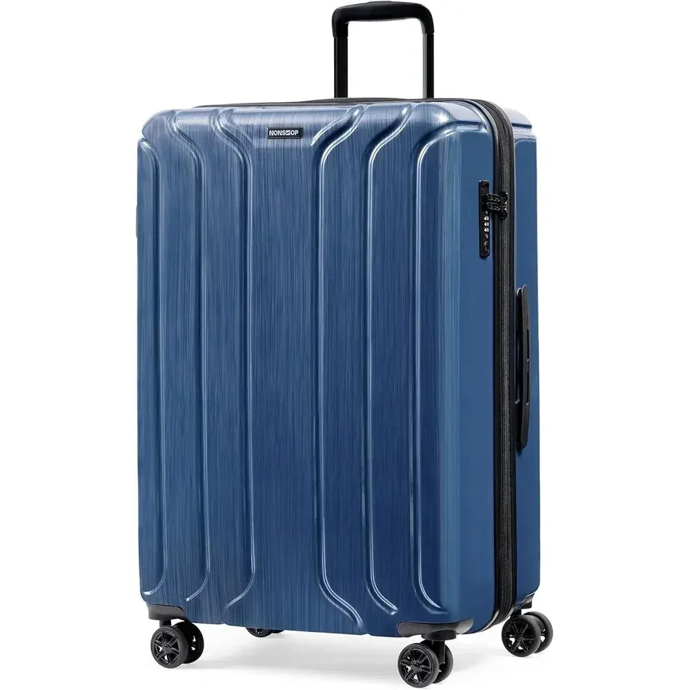 Elite Large Expandable Lightweight Spinner Suitcase Set with TSA Lock, USB Ports, Packing Cubes, Denim Blue, 3-Piece (20/24/28)