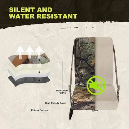 Heated Hunting Seat Cushion with Backrest, Adjustable Tree Stand Seat, Portable for Hunting, Ice Fishing, Camping (Battery Not I