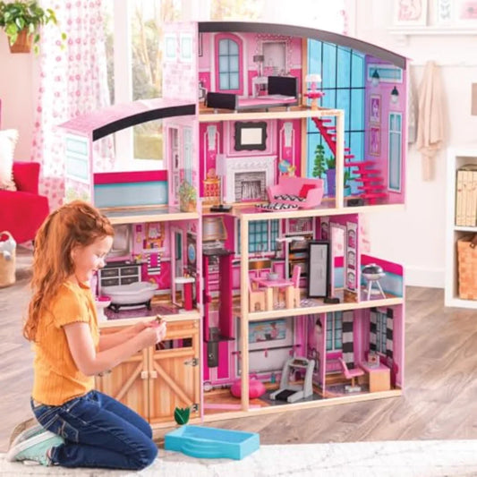 Wooden Dollhouse Shimmer Mansion for 12" Dolls