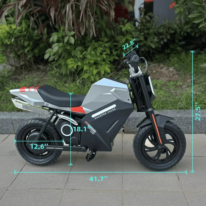 【2 Year Warranty】Freego K1 Kids Electric Dirt Bike Motorcycle 15.5MPH Speed 10 Miles Long-Range with Rear Motor EBike UL 2849