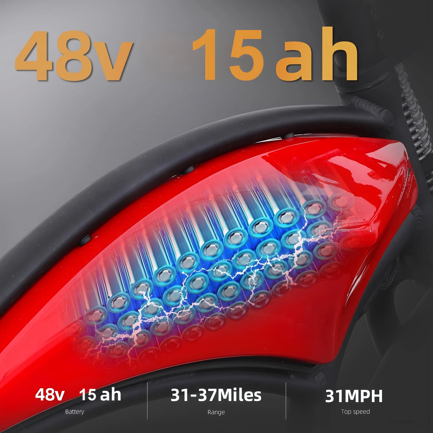 Electric Mountain Bike, 750W 31MPH Class 3 Ebike 48V 15Ah 37Mile All-Terrain Fat Tire Bicycle, Dual Suspension 7-Speed JCD UL