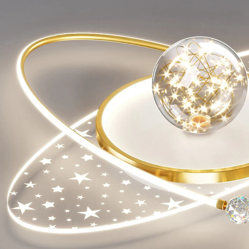 Modern bedroom ceiling light Children's room Round chandelier Creative LED living room interior ceiling decorative lighting