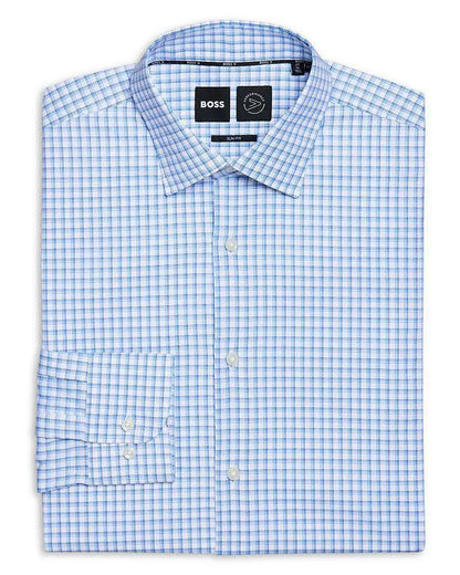 BOSS | Performance Stretch Check Slim Fit Dress Shirt