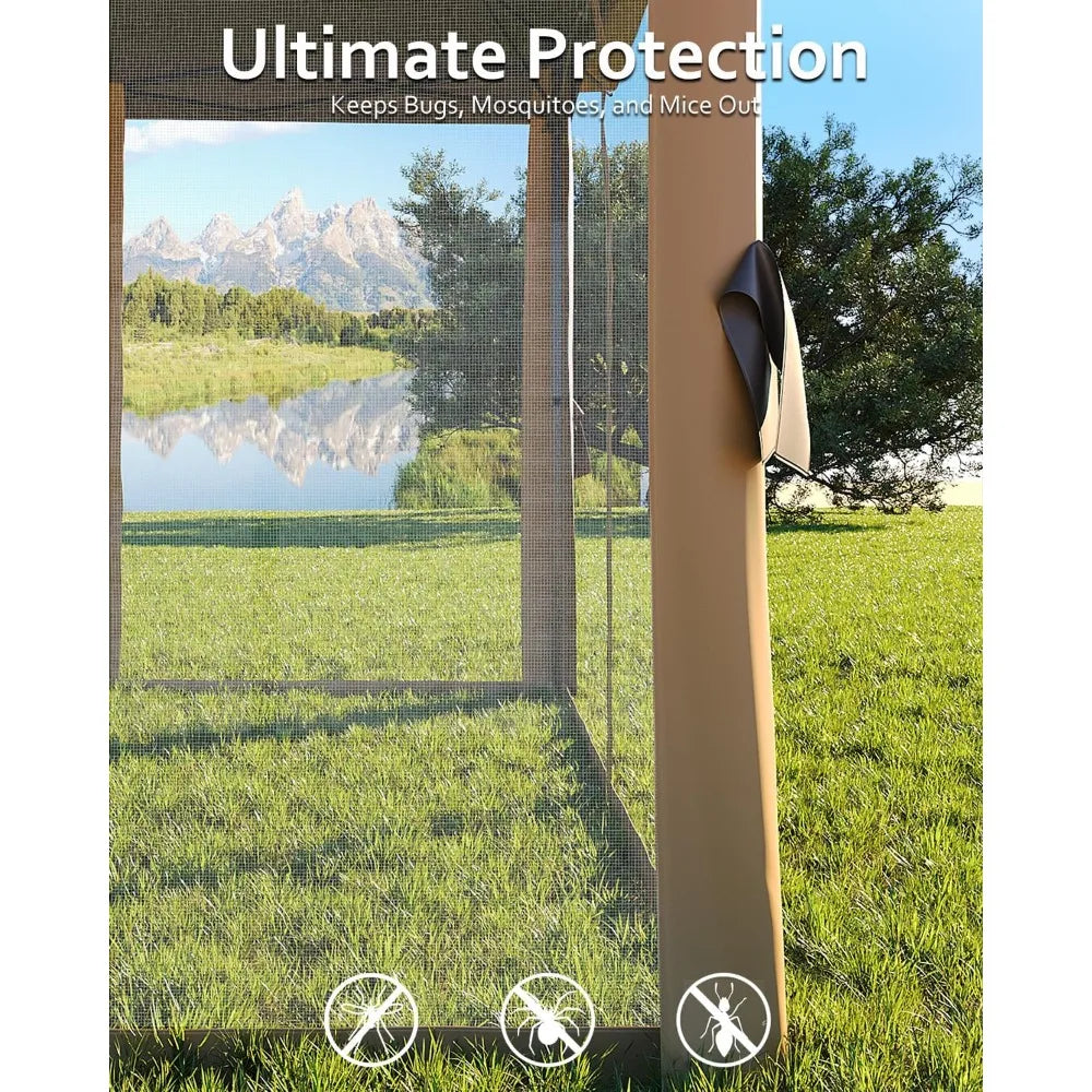 11x11 Pop Up Gazebo Tent with Mosquito Netting, Outdoor Canopy Shelter Easy Setup, Water & UV Resistant - Khaki