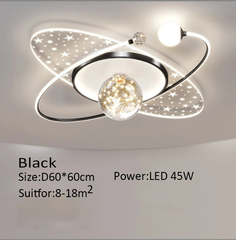 Modern bedroom ceiling light Children's room Round chandelier Creative LED living room interior ceiling decorative lighting