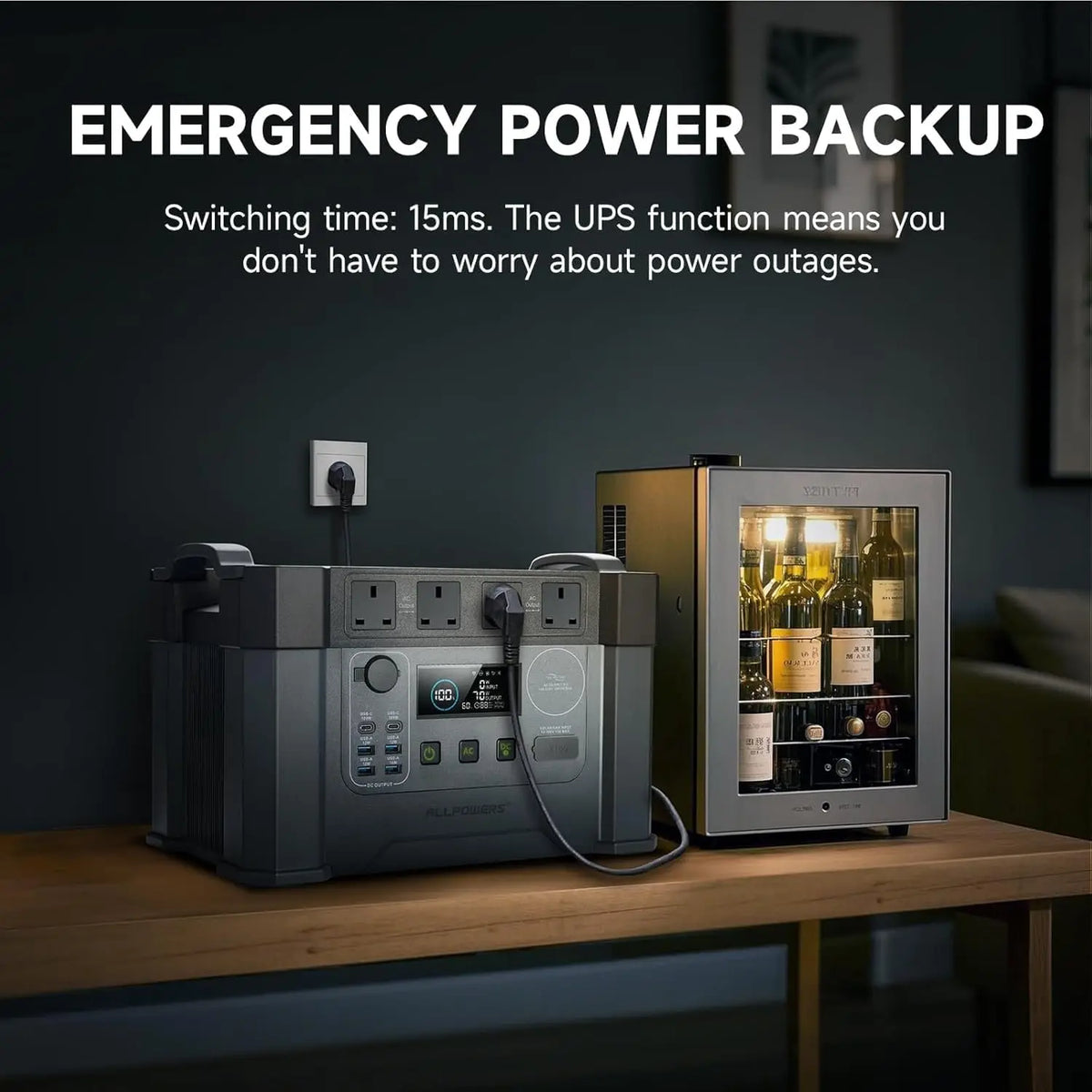 ALLPOWERS S2000PRO Portable Power Station 2400W 1451Wh Solar Generator UPS Backup For Home Outdoor RV Camping