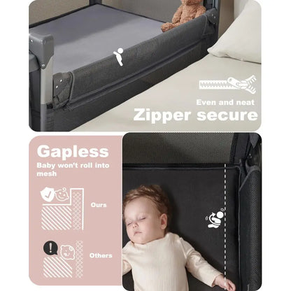 4 in 1 Baby Bassinet Bedside Sleeper, 4 Functions Crib, Playard, Portable Changing Table, Bassinet for Newborn Baby, Bedsaide Be