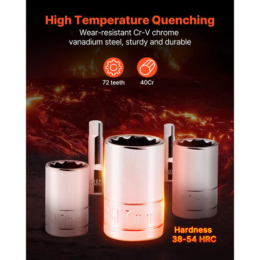 SucceBuy Mechanics Tool Set Socket Set 450 Pcs Deep and Standard Sockets SAE Metric Mechanic Tool Kit Accessories Storage Case