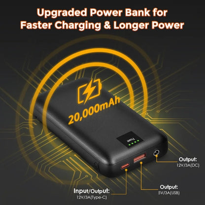 Portable Oversized Heated Camping Chair with 20,000mAh Battery, 3-Level Heat Control and Dual Heating Zones