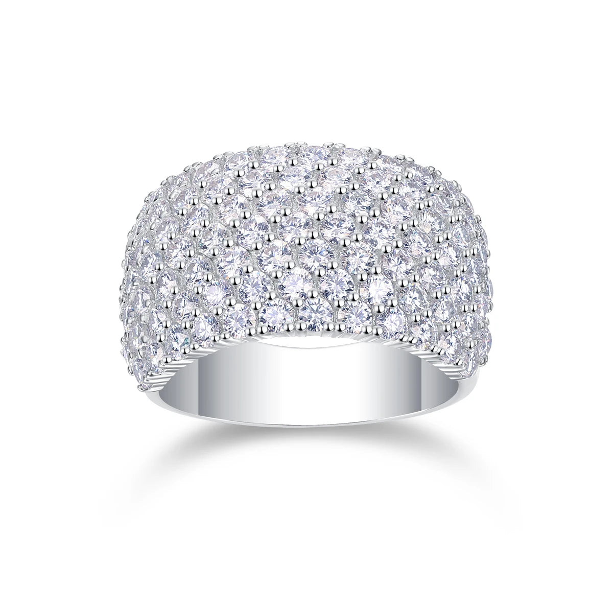 1pc Full Paved Moissanite Ring 925 Sterling Silver 18K Gold Plated Statement Jewelry for Women Gift Comes with GRA Certificate