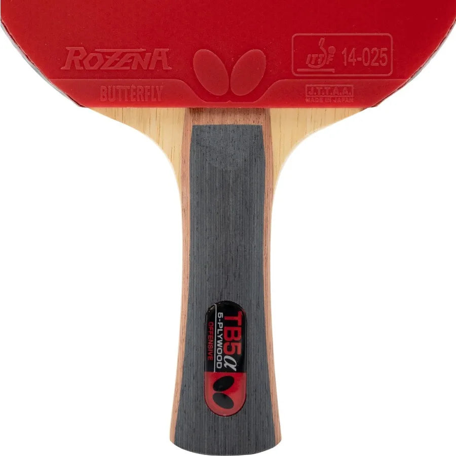 TB Pro-Line Table Tennis Rackets - Medium Fast Blade and Rubber Combination with Free Racket Case - Black and Red - Advanced Le