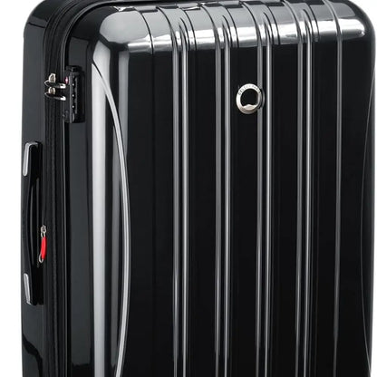 Expandable Hardside Spinner Luggage, Black, Medium 24 Inch