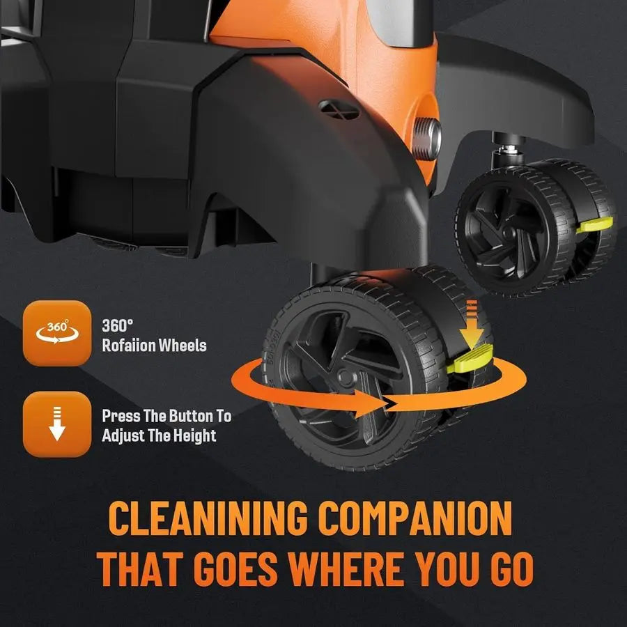 Washer 5000PSIIMAX Touch Screen Adjustable Pressure with AntiTipping Technolog, Spray Handle Smart Control, 5Nozzle Set, for Car