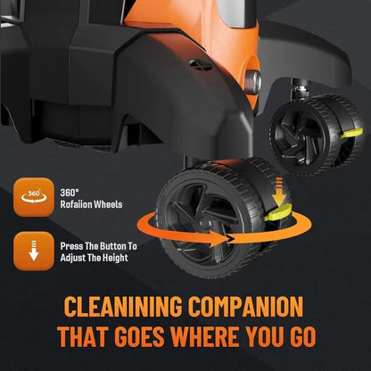 Washer 5000PSIIMAX Touch Screen Adjustable Pressure with AntiTipping Technolog, Spray Handle Smart Control, 5Nozzle Set, for Car
