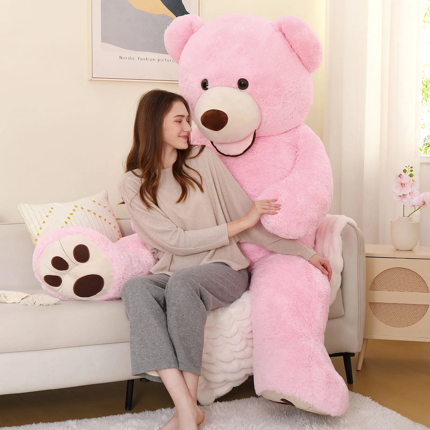 MorisMos Giant Teddy Bear Plush 6ft, Life Size Huge Pink Teddy Bears for Girlfriend, 6 Foot Large Big Stuffed Animal Gifts for W