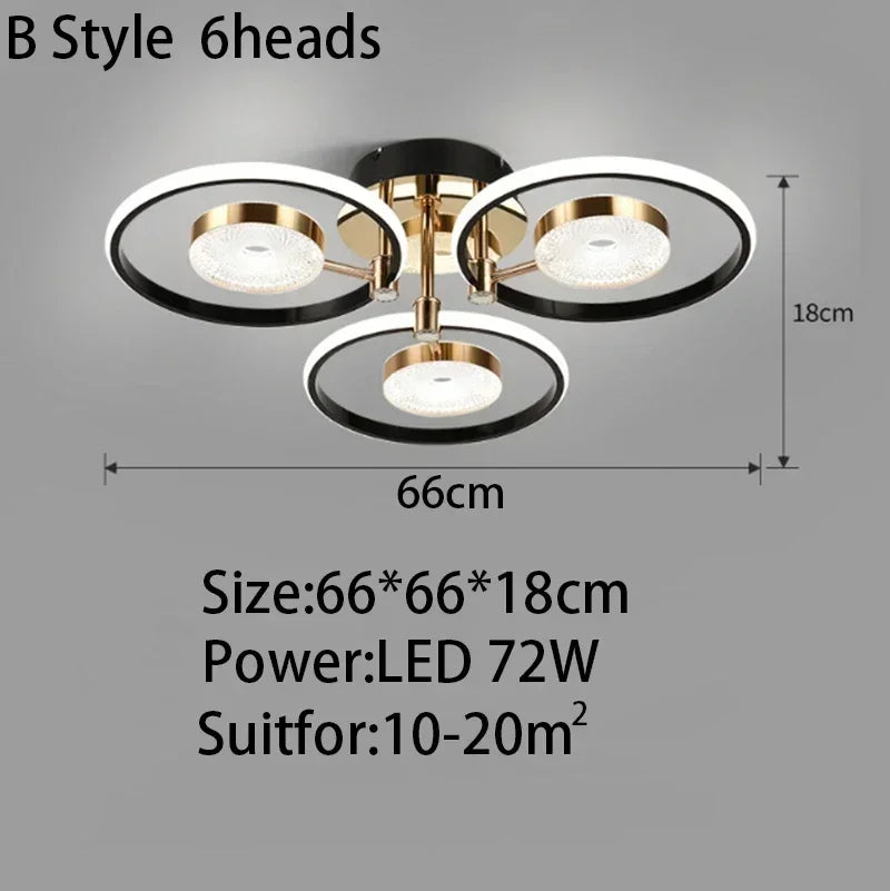 Modern Minimalist Living Room Dining Room Ceiling Light Creative Layering LED Bedroom Interior Decoration Light