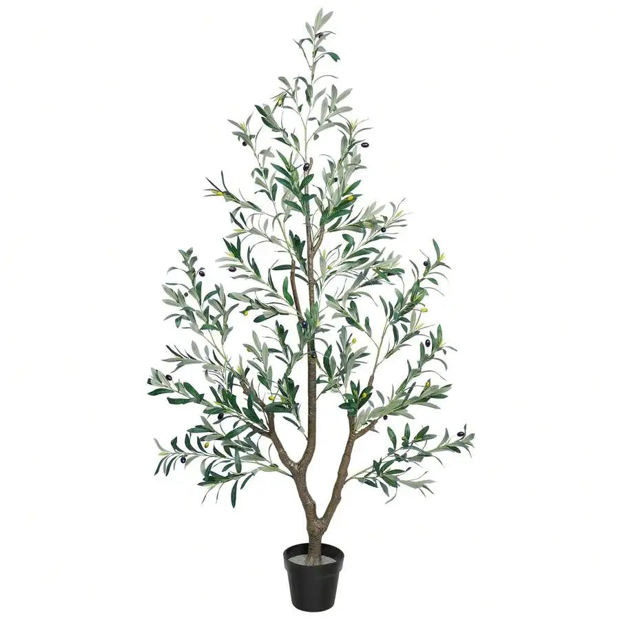 Upgraded Olive Tree Artificial Plants 6ft 7ft Faux Olive Trees With 3 Branches And Lifelike Fruits Outdoor Indoor Realistic Pott