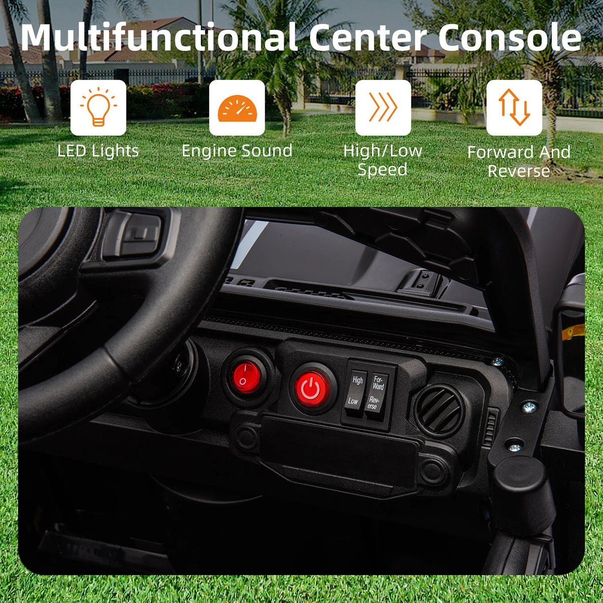 12V Kids Ride On Truck - Battery Powered Electric Car with Remote Control - Dual 25W Motors - 4-Wheel Spring Suspension - LED Headlights - Music Player - 2 Speeds - For Boys & Girls Ages 3-5