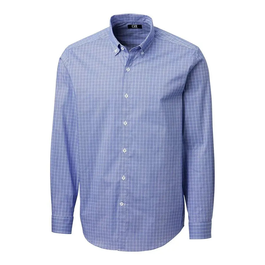 Long Sleeve Soar Windowpane Check Button Down Shirt