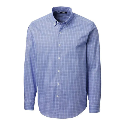 Long Sleeve Soar Windowpane Check Button Down Shirt