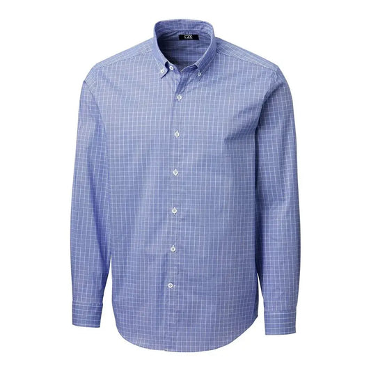 Long Sleeve Soar Windowpane Check Button Down Shirt