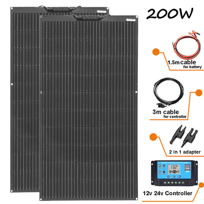 XINPUGUANG Flexible Solar Panel OR Monocrystalline Solar Battery Charger Kit Off- Grid System 1000W, 600W,400W,200W,100W