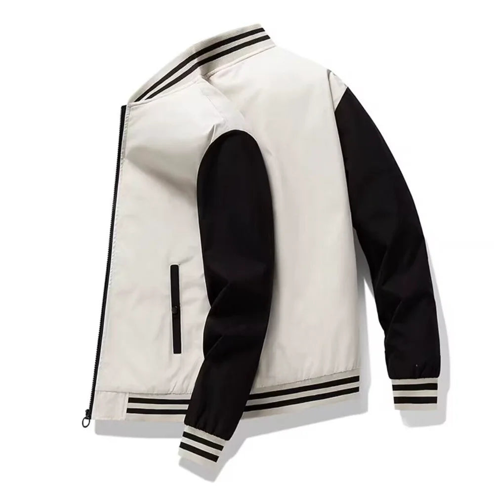 Spring and Autumn Men's Coat Fashion Trend Casual Jacket Large Loose Cardigan Middle aged Dad's Fashion Baseball Jacket