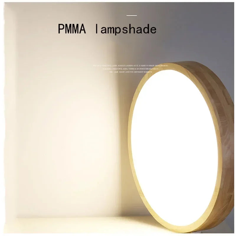 Solid wood LED ceiling light simple wooden design living room master bedroom dining room balcony new lighting fixtures