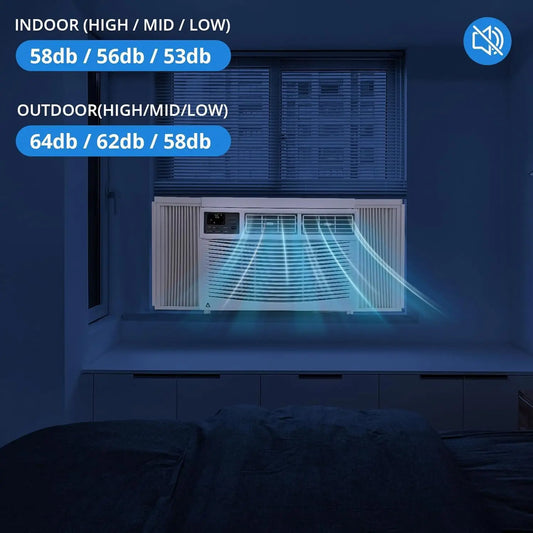 8,000 BTU Window Air Conditioner,AC Window Unit Cool up to 350 Sq. Ft w/Wifi Controls & 4 IN 1 Cooling, Dry, Fan,and Auto Mode