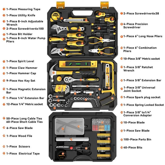 Piece Tool Kit For Home,Hand Repair Tool Set,Toolbox Storage Case with Drawer,General Household Auto Tool Set,Perfect for Homeow
