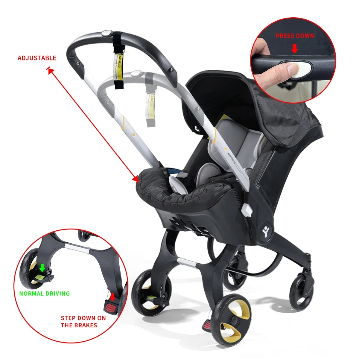 Portable baby stroller, Bidirectional newborn stroller, Suitable for 0-3 years old, Foldable design, Travel stroller