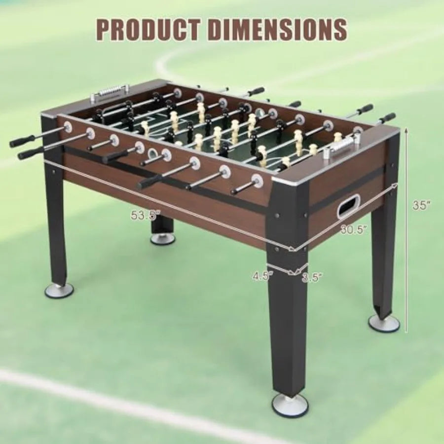 54" Foosball Table for Adults Full Sized Game Tables with 2 Balls Wood Arcade Soccer Table Game for Indoor Game Room Family Nig