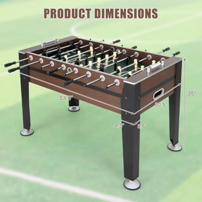 54" Foosball Table for Adults Full Sized Game Tables with 2 Balls Wood Arcade Soccer Table Game for Indoor Game Room Family Nig